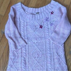 Free People pink Cable Knit Sweater